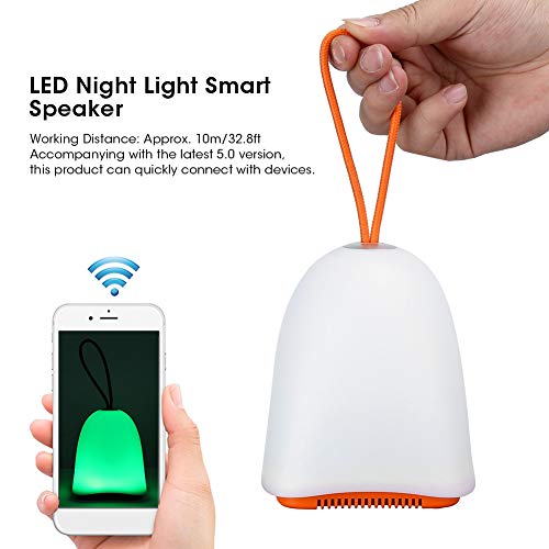 Vcriczk Altavoz, luz LED Altavoz Inteligente, luz Nocturna USB Soporte para Llamadas Manos Libres Tarjeta de Memoria para el Dormitorio de la casa(Naranja, Tipo de Torre Inclinada de Pisa)