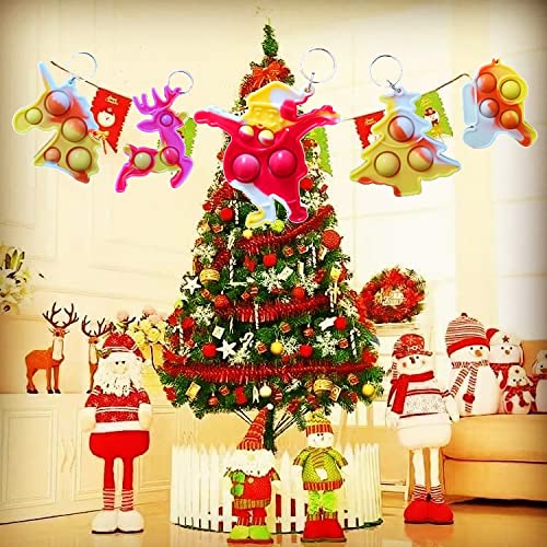Victgame (Regalo para estudiantes de escuela y regalos de fiesta 15 Piezas a granel Mini llavero Pop Mochila Fidget para regalo de, decoración del árbol de de Papá Noel