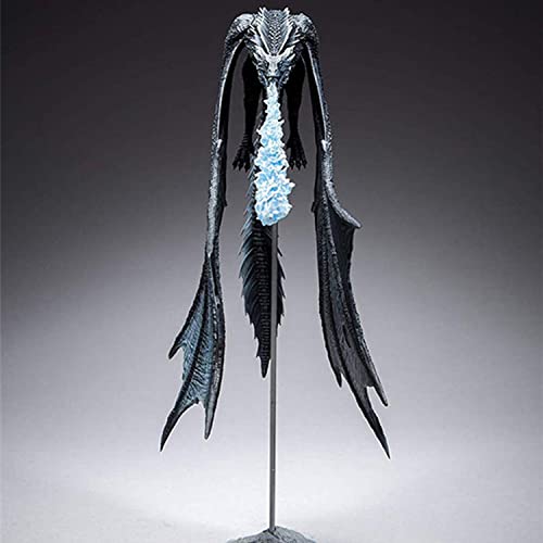Wanfuzhnagr Juego de Tronos Viserion Ice Dragon CLORURO DE POLIVINILO Figura Model Gift - Alto 7.5 Pulgadas