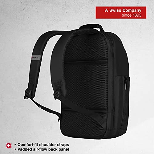 Wenger 601068 Reload - Mochila para portátil, Negro, 14" (35,5 cm) Compartimento acolchado para laptop con iPad / Tablet / eReader Pocket en negro (11 litros)