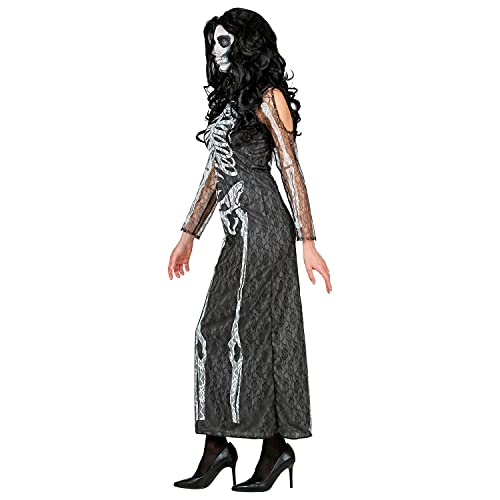 WIDMANN 10683 10683 - Disfraz de esqueleto, vestido de encaje, fiesta temática, Halloween, mujer, multicolor, talla L
