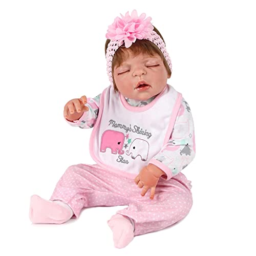 ZIYIUI 23 Pulgadas 57cm Muñecas Reborn Bebe Realista Lleno Cuerpo Silicona Girl Recién Nacido Muñecos Reborn Cumpleaños Hecho a Mano Regalos Navidad Juguetes Reborn Dolls