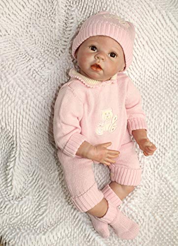 ZIYIUI Muñeca Reborn 55 cm Baby Born 22 Pulgadas Bebe Reborn de Silicona Real Muñeco Cuerpo Blando Bebe Rebones Niña Recién Nacido Juguetes