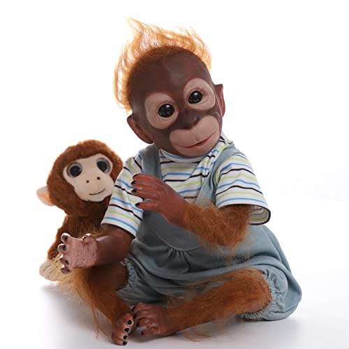 ZIYIUI Reborn Baby Monkey 21 Pulgadas 52 cm Hecho a mano Realista Reborn Pintura Detallada Muñeca de Arte Coleccionable Muñeca Niños Juguetes Regalo
