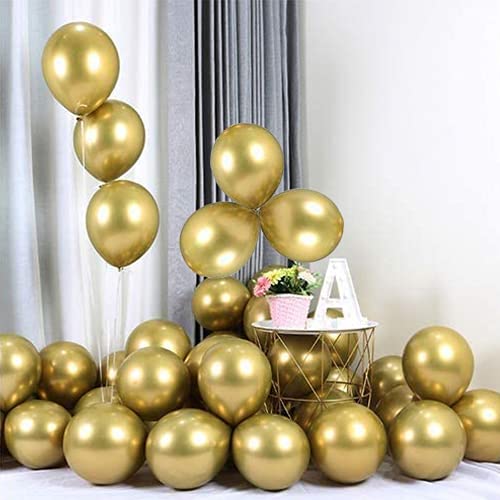 100 Globos Metalizados, Globos Fiesta de 5 Pulgadas, Globo Metalicos, Globos Forma Redonda, Globos Cumpleaños, Globo Látex para Fiestas de Cumpleaños, Bodas, Aniversarios y Celebraciones