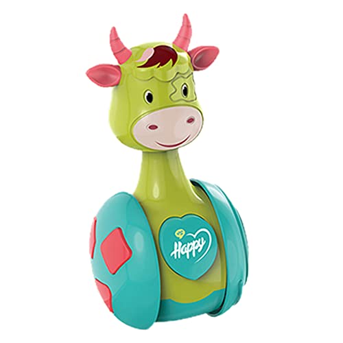 16MG Mini vaso, 3 en 1 vaso deslizante juguete para bebé sonajero Montessori juguete de baño con anillo incorporado buey Roly-poly aprendizaje temprano