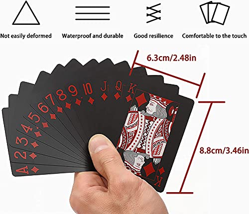 2 Juegos Baraja Poker Plastico 1 Juego de Dados Naipes Reutilizables para Fiestas Y Juegos Azul Y Rojo