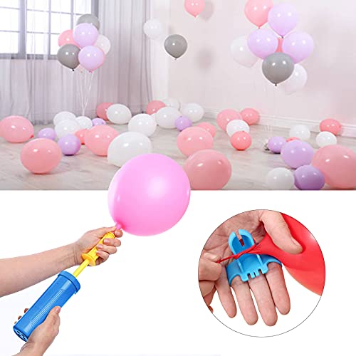 2 Piezas Bombas de Globos de Mano Inflador de Globos con 2 Piezas Anudadores de Globos para Fiestas, Cumpleaños, Globos de Boda