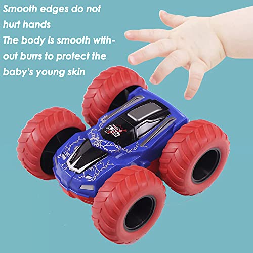 2 piezas Monster Inertia Truck, Cool Flip Stunt Friction Race Cars Toy con rotación de 360 grados para niños