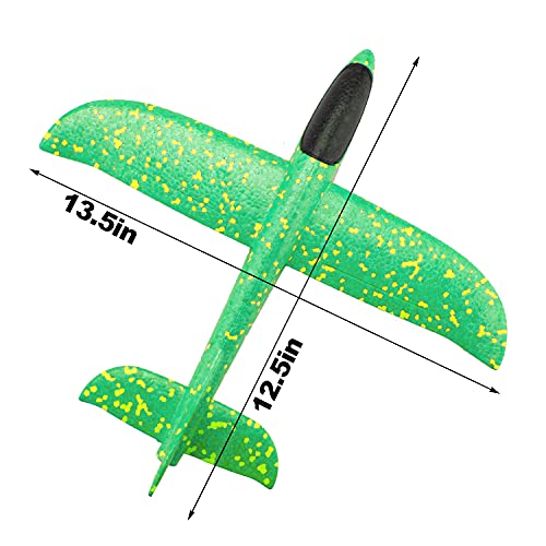 2P Aviones Planeadores de Espuma de 12.5 Pulgadas para Niños, Niñas y Niños, Modelo de Avión de Espuma Lanzado a Aano, Juego de Deportes al Aire Libre, Regalo de Cumpleaños (Color Aleatorio)