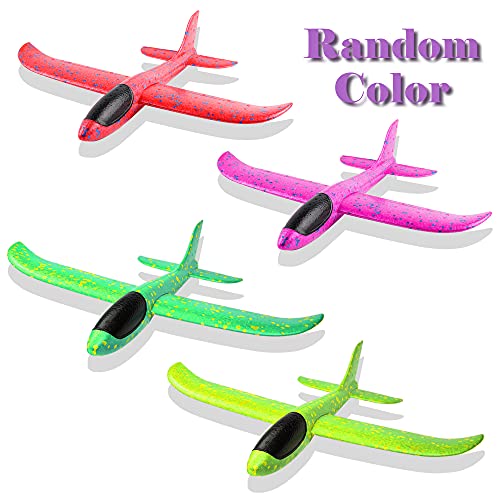 2P Aviones Planeadores de Espuma de 12.5 Pulgadas para Niños, Niñas y Niños, Modelo de Avión de Espuma Lanzado a Aano, Juego de Deportes al Aire Libre, Regalo de Cumpleaños (Color Aleatorio)