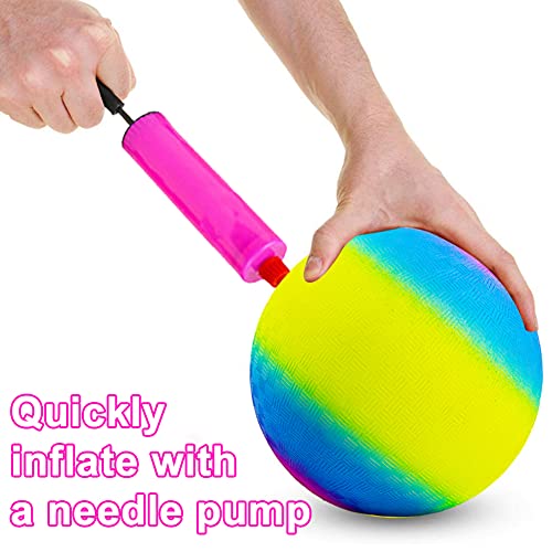 2pcs Pelota de Playa Inflable, BKJJ Pelota Blanda para Niños, Bolas de arcoíris de 8.5 Pulgadas, Inflación de Deportes de Playa Pelota de Juego Kickball Pelota de Playa Pelota de Colores