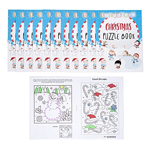 36 Mini libros de rompecabezas Navideños - Ideales para llenar bolsos de fiesta, regalos y premios.