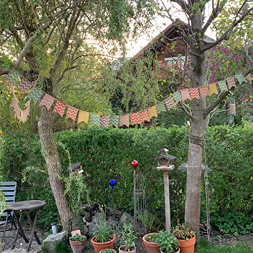 3.7M banderines,Guirnalda de banderines,Banderines de Lino, ,Banderín Guirnaldas Tela Vintage Decoración Elegante para Dormitorio de Fiesta de cumpleaños o decoración de Bodas