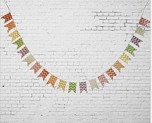 3.7M banderines,Guirnalda de banderines,Banderines de Lino, ,Banderín Guirnaldas Tela Vintage Decoración Elegante para Dormitorio de Fiesta de cumpleaños o decoración de Bodas