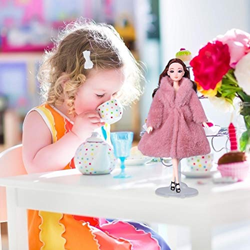 4 piezas de manga larga abrigo de piel suave para vestidos de invierno, accesorios cálidos, ropa casual para muñecas, barbies, niños, juguete regalo