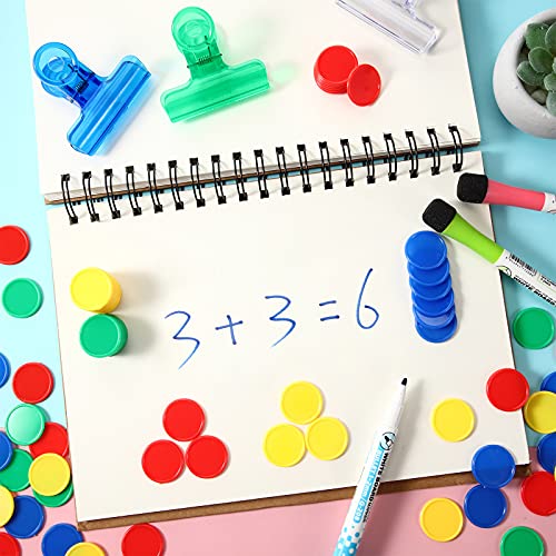 400 Fichas de Póquer de Plástico Tarjeta de Fichas en Blanco de Contadores de Aprendizaje Pequeños de 4 Colores 1 Pulgada para Juego Matemáticas Recompensa