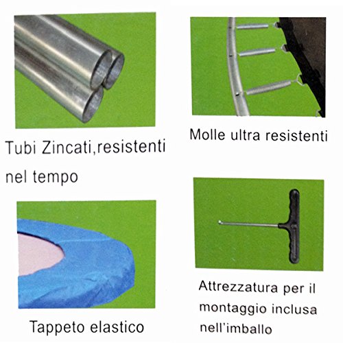 ALFOMBRA NIÑOS 305 CM CAMA ELÁSTICA RED DE SEGURIDAD NUEVO GALVANIZADO da 305