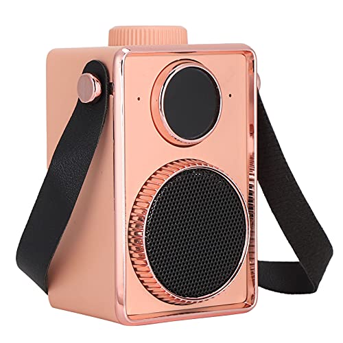 Altavoces Retro Bluetooth, Altavoces Vintage Inalámbricos Bluetooth Portátiles, Bonitos Regalos de Decoración de Escritorio, Interruptores Giratorios, Formas de Cámara Clásicas(Rosado)
