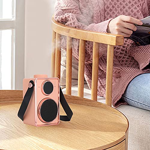 Altavoces Retro Bluetooth, Altavoces Vintage Inalámbricos Bluetooth Portátiles, Bonitos Regalos de Decoración de Escritorio, Interruptores Giratorios, Formas de Cámara Clásicas(Rosado)