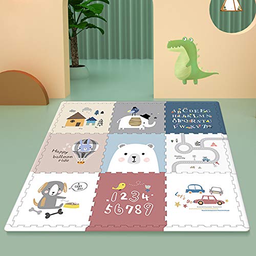 AMAZOM Alfombra Puzzle para Bebés Toy Planet - Espesor 2 Cm, Antideslizante, Extragrande, Reversible, Impermeable, Portátil, De Doble Cara, para Niños Pequeños Y Bebés (56X56x2cm)