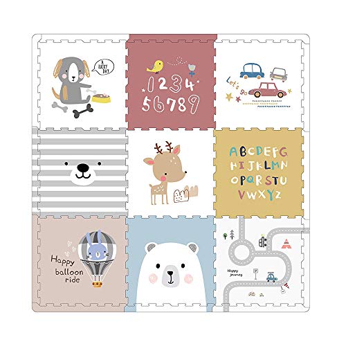 AMAZOM Alfombra Puzzle para Bebés Toy Planet - Espesor 2 Cm, Antideslizante, Extragrande, Reversible, Impermeable, Portátil, De Doble Cara, para Niños Pequeños Y Bebés (56X56x2cm)