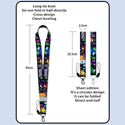 Among Us Lanyard, Plush Crewmate Soft Keychain Hot Game Figure Gift, Among Us Merch Crewmate Accesorios para teléfonos móviles Regalos para fanáticos de los Juegos, El Regalo de cumpleaños