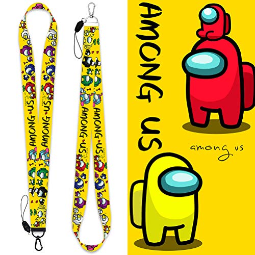 Among Us Lanyard, Plush Crewmate Soft Keychain Hot Game Figure Gift, Among Us Merch Crewmate Accesorios para teléfonos móviles Regalos para fanáticos de los Juegos, El Regalo de cumpleaños