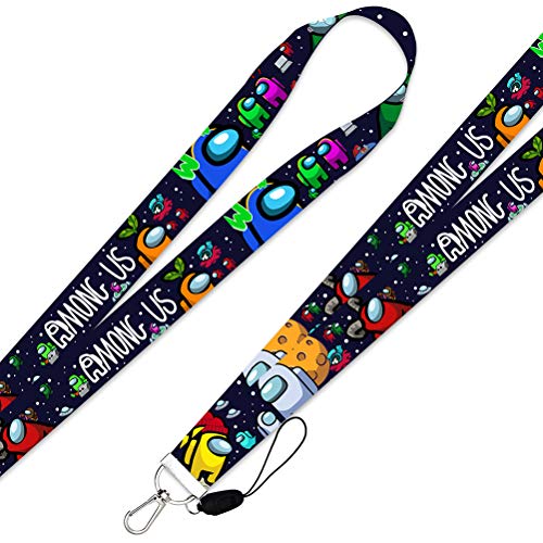 Among Us Lanyard, Plush Crewmate Soft Keychain Hot Game Figure Gift, Among Us Merch Crewmate Accesorios para teléfonos móviles Regalos para fanáticos de los Juegos, El Regalo de cumpleaños