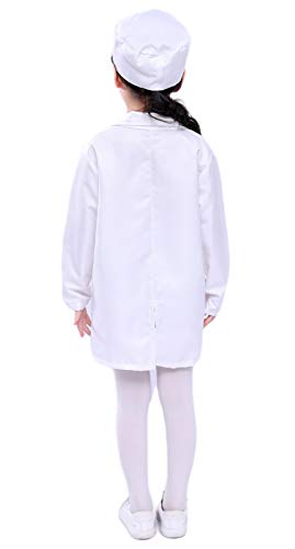 ANNISOUL Abrigo de laboratorio para niños, bata de laboratorio para proyectos científicos, capa médica para recursos de aprendizaje, juego de 5 piezas, disfraz de doctor