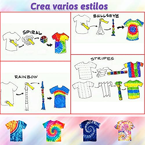 Anpro Tinte Ropa Tie Dye- 148 Kits de Teñido Anudado de Bricolaje, 100 ml/Botella, 16 Tipos de Teñido Anudado Textil Brillante, Kits de Arte Tie-Dye Adecuados para Niños y Adultos