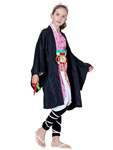 Antbutler Anime - Disfraz de mata de demonio para cosplay de Tanjirou Nezuko y Agatsuma Zenitsu para cosplay, disfraz de Halloween para niños y adultos (150)