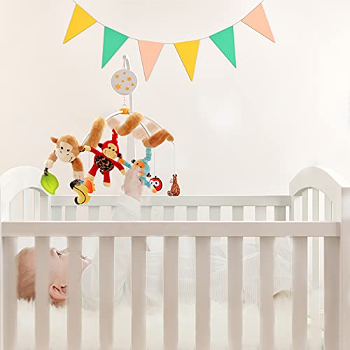 Aoweika Cochecito de juguete, juguete colgante en espiral para bebé, con sonido de campana, choque para cuna, cochecito, sillita de bebé, asiento de coche para bebé a partir de 0 meses