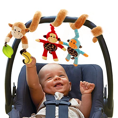 Aoweika Cochecito de juguete, juguete colgante en espiral para bebé, con sonido de campana, choque para cuna, cochecito, sillita de bebé, asiento de coche para bebé a partir de 0 meses