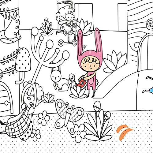 APLI Kids 16469, Póster gigante infantil en rollo para colorear, Bosque Mágico, Medida 96,5 x 180 cm