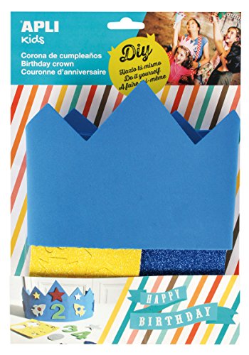 APLI Kids- EVA Corona cumpleaños goma, Color azul, talla única (14478)