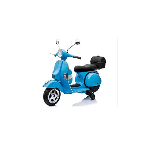 ATAA CARS Vespa clásica Oficial 12v Licencia Piaggio - Azul - Moto eléctrica para niños hasta 7 años. Batería 12v Coche eléctrico niños