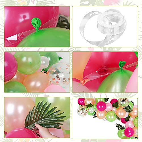 Auihiay 83 piezas de guirnaldas de globos tropicales, guirnalda de arco de globos Luau con hojas de palmera y tira de globos para decoraciones de fiestas temáticas tropicales