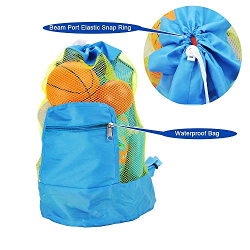 AumoToo Bolsa de malla de playa, bolsa de playa grande Bolsa de arena con cordón para niños Bolsas de almacenamiento de juguetes, neceseres de la playa de verano