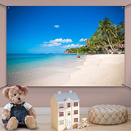 AWERT 1,8x1,1m Verano Flamenco Bandera Hawaiano playa Tropical Palmeras isla por Tropical Hawaiano Aloha Luau Cumpleaños Fiesta Decoraciones Bandera Baby Shower Bandera
