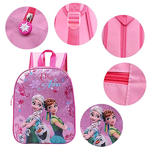 Babioms Mochila Infantil, Bolsas Escolares De Dibujos Animados para Niñas Y Niños, Mochila infantil de Elsa y Anna