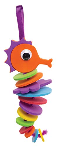 Baker Ross AW679 Kits de Caballitos de Mar Apilables Suministros de Artesanía para Niños Pequeños, Regalitos para Fiestas y Actividades, Multicolor, Pack de 6