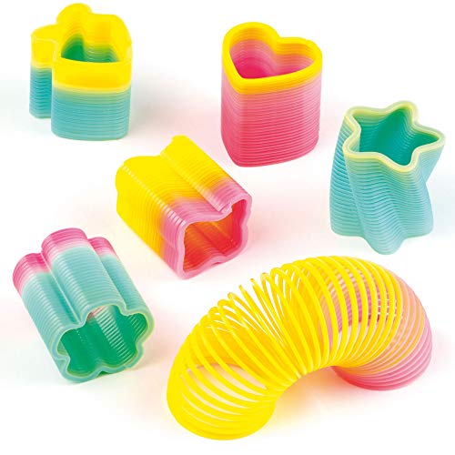 Baker Ross Resortes de Colores en Miniatura (Pack de 6) -Juguetes Infantiles para Bolsas de cotillón