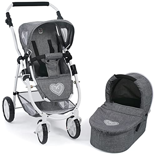 Bayer Chic 2000-Cochecito para muñecas Emotion 2 en 1, Color Gris (638-76)