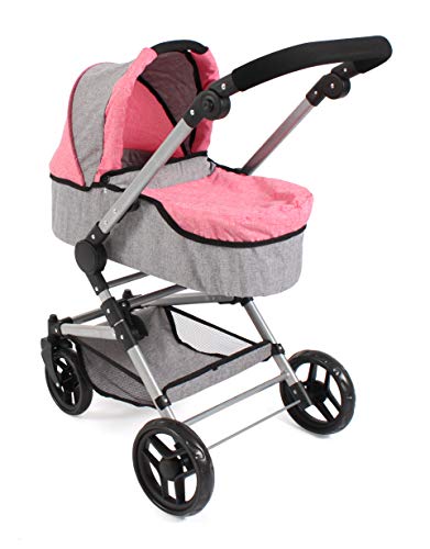 Bayer Chic 2000-Cochecito para muñecas Fides 3 en 1, Color Rosa Mezcla (645 57)