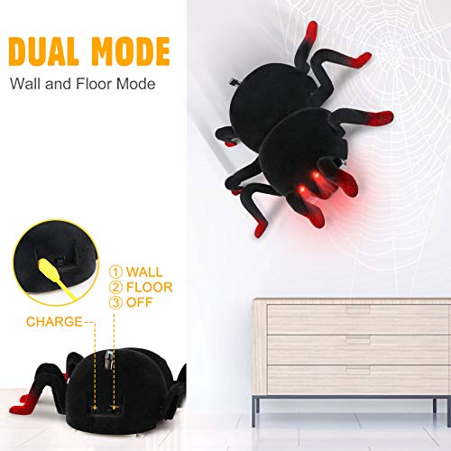 Baztoy Araña con mando a distancia, juguete de araña en modo de escalada en pared, juguete para niños 3, 4, 5, 6, 7, 8, 9 y 10 años, juguete interior y exterior, regalo para niños y niñas