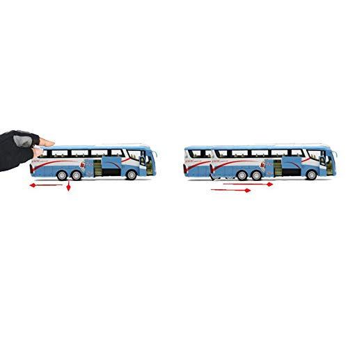 Beauneo 1:32 Modelos de AutomóViles de AleacióN de Alta SimulacióN Autobuses Urbanos Fundidos a PresióN de Metal VehíCulos de Juguete Tirar hacia AtráS y Parpadear y Musical, Verde