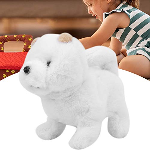 BHDD Juguete eléctrico Interactivo para Perros, Caminar, menear la Cola, ladrar, Perro de Juguete, Lindo y Suave Perrito de Peluche de simulación para niños, Amigos, Mascotas(pomeranio)