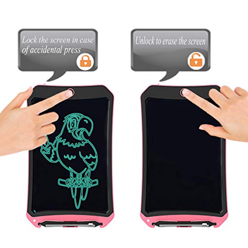 BIBOYELF Tablero De Escritura ElectrÓNico De 8.5 Pulgadas,Tablero De Dibujo Para Niños, Juguetes De Graffiti, El Mejor Regalo Para Niños Y Adultos (Rosa D)