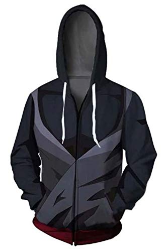 Bilicos Coat Abrigo Chaqueta Hooded Suéter Sweatshirt Camisa de Entrenamiento Unisex Manga Larga Sudadera con Capucha Dragon Super Goku Negro L